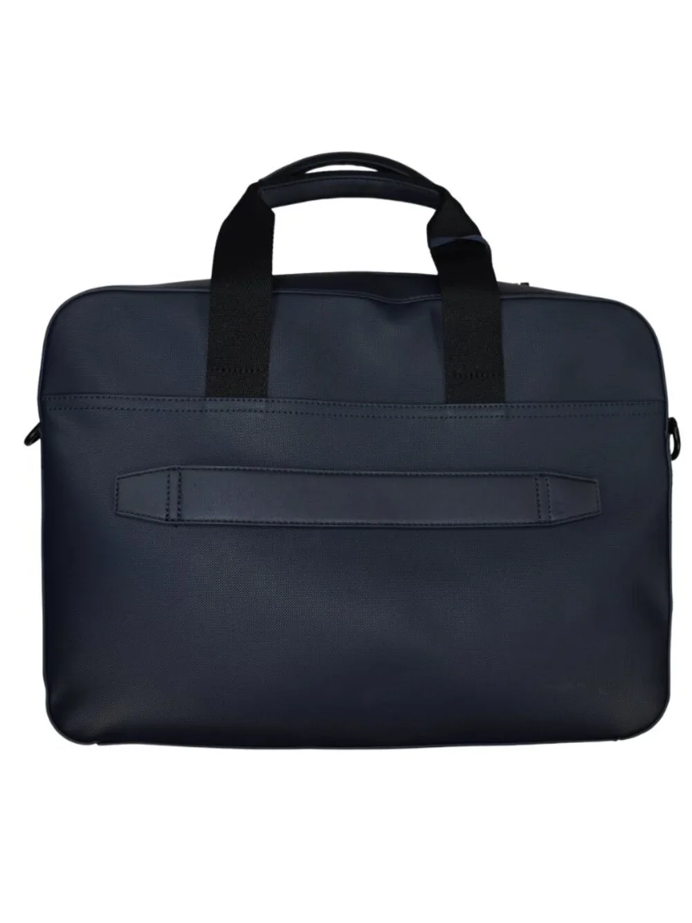 Tommy Hilfiger Foundations Faux Leather Messenger Laptop Computer Bag NWT Blue